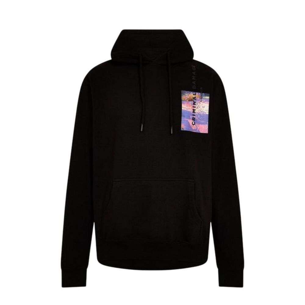 Criminal Damage Mens Graphic Print Hoodie / Black